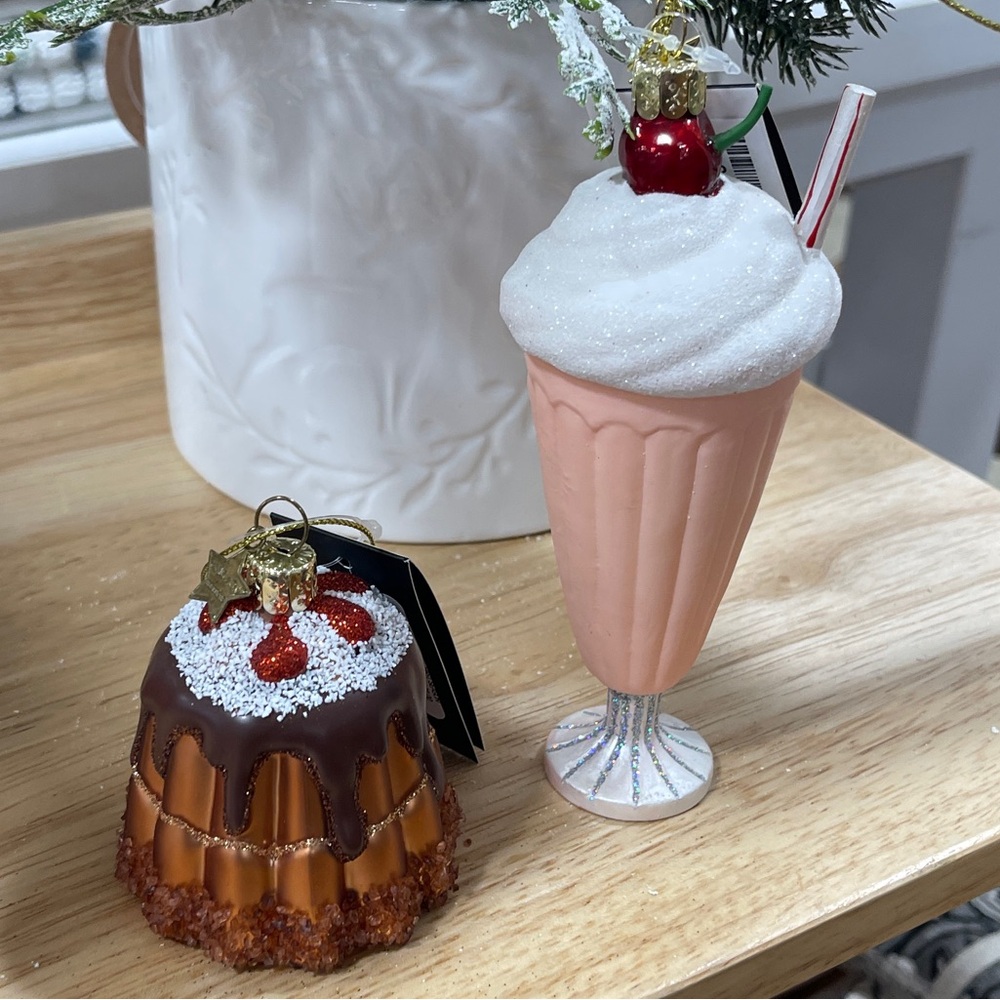 Christmas Ornaments Dessert Milkshake & Pudding Glitter Glass Vondels Amsterdam